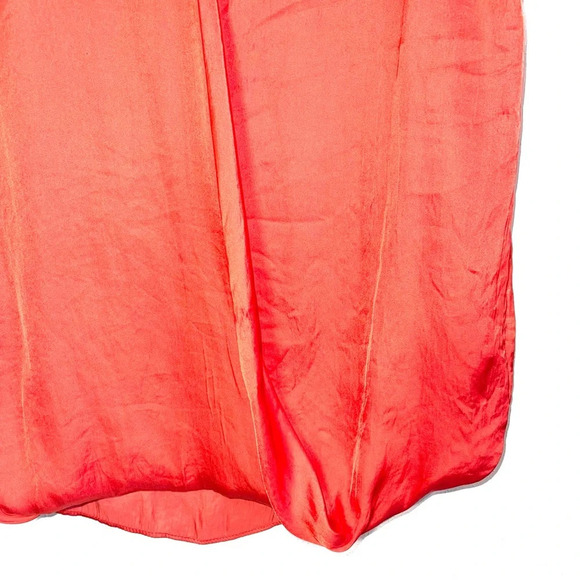 Zara Basic Red Orange Open Wrap Back V-neck Satin Tank Top Small Women’s - Picture 8 of 12